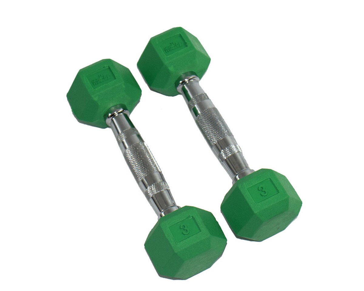 Rubber Hex Aerobic Dumbbells Image 1