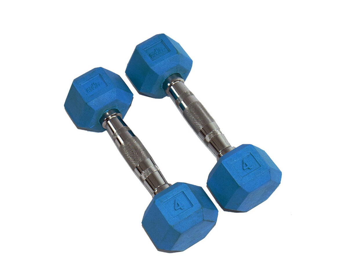 Rubber Hex Aerobic Dumbbells Image 2