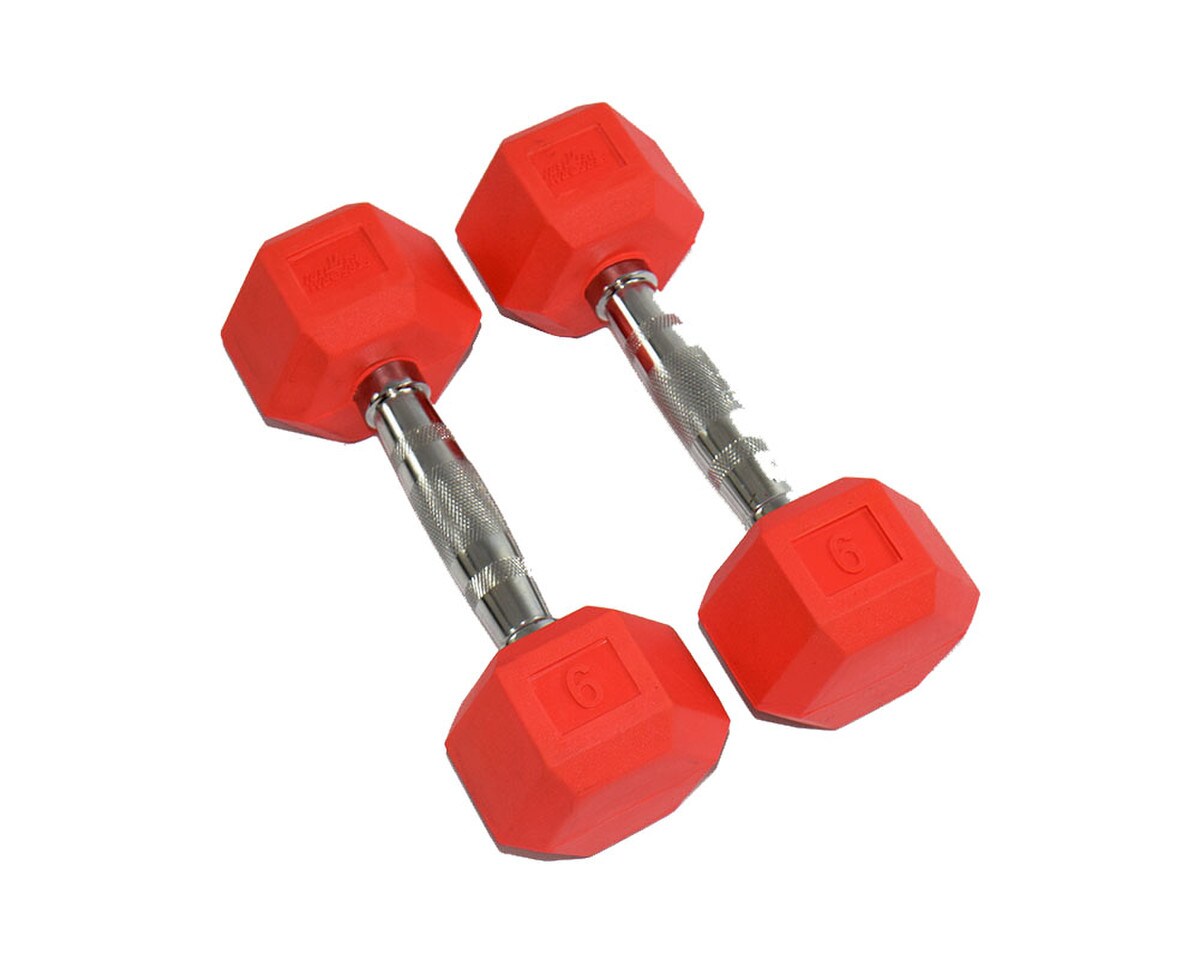 Rubber Hex Aerobic Dumbbells Image 3