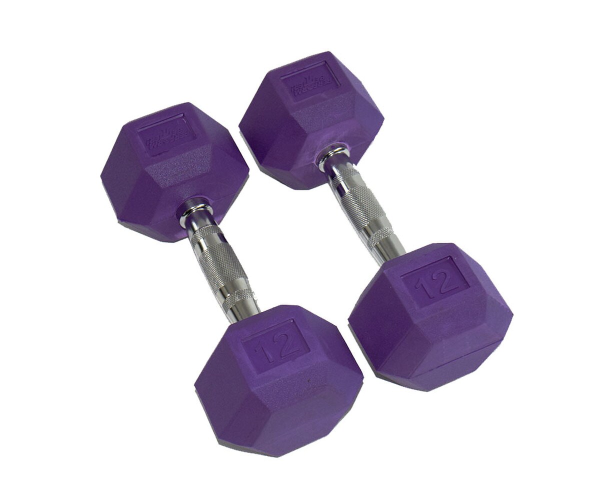 Rubber Hex Aerobic Dumbbells Image 5