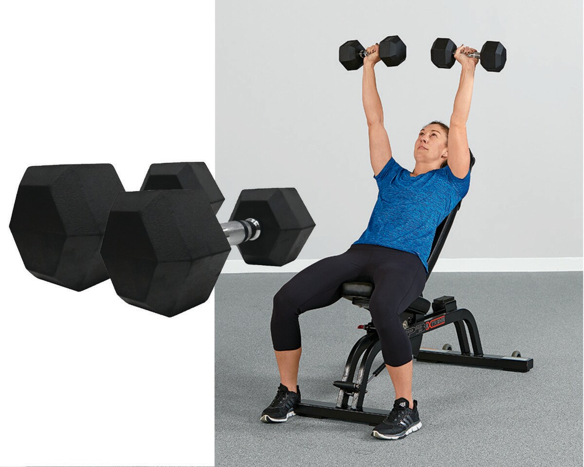 Rubber Encased Dumbbell Set (2.5-47.5 Pounds in 5 Pound incr Image 2