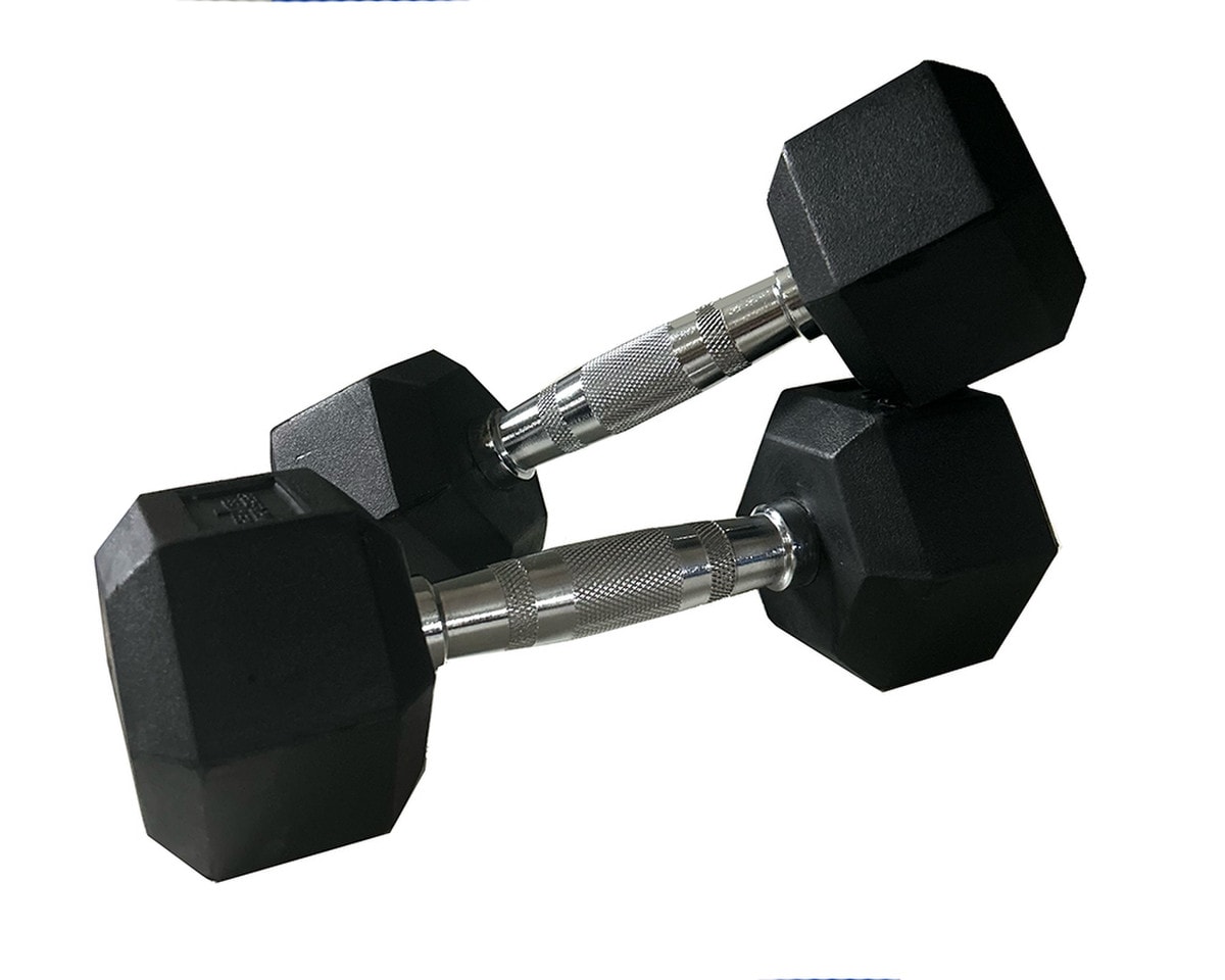 Rubber Encased Dumbbell Set (5-50 Pounds in 5 Pound incremen Image 1